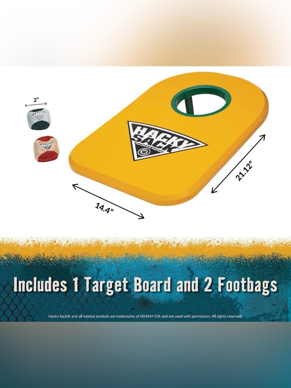 Hacky Sack Cornhole Bean Bag Toss Game - includes TWO Hacky Sack balls - Picture 2 of 5